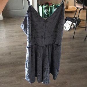 Gray/silver crushed velvet romper